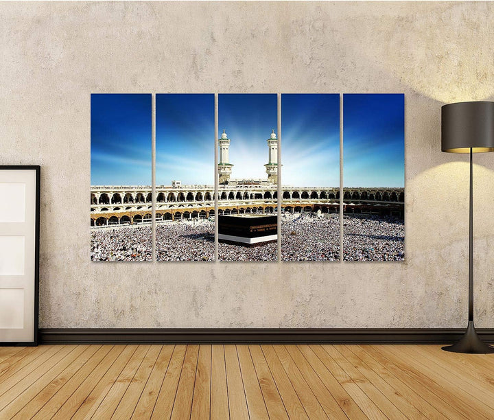 islandburner Bild auf Leinwand Kaaba Mekka Saudi Arabien Bilder Wandbilder Poster Leinwand 160x80cm