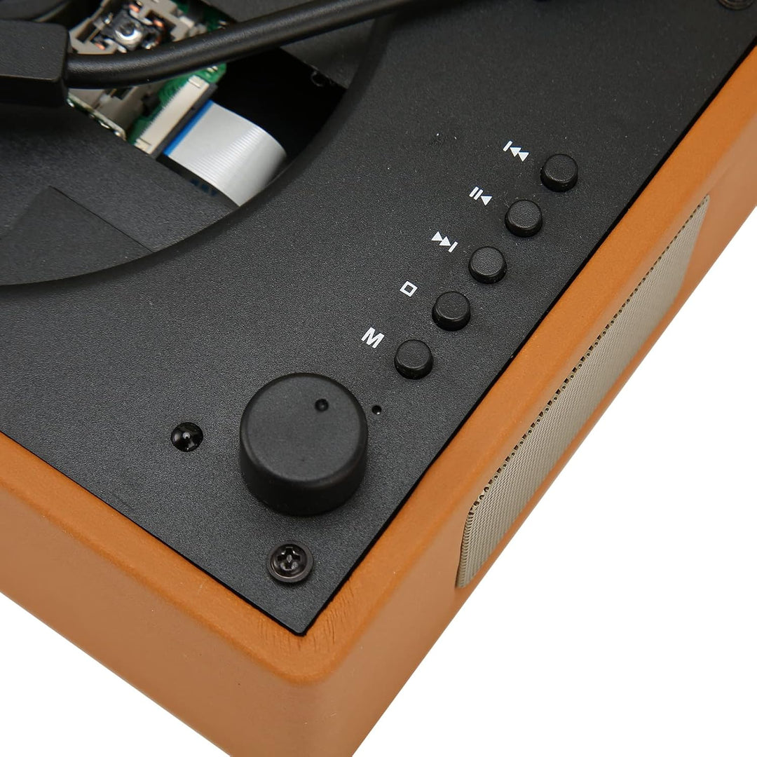 Vintage-CD-Player mit Bluetooth, Tragbarer CD-Player mit Vollfrequenz-Dual-Lautsprecher, Plattenspie