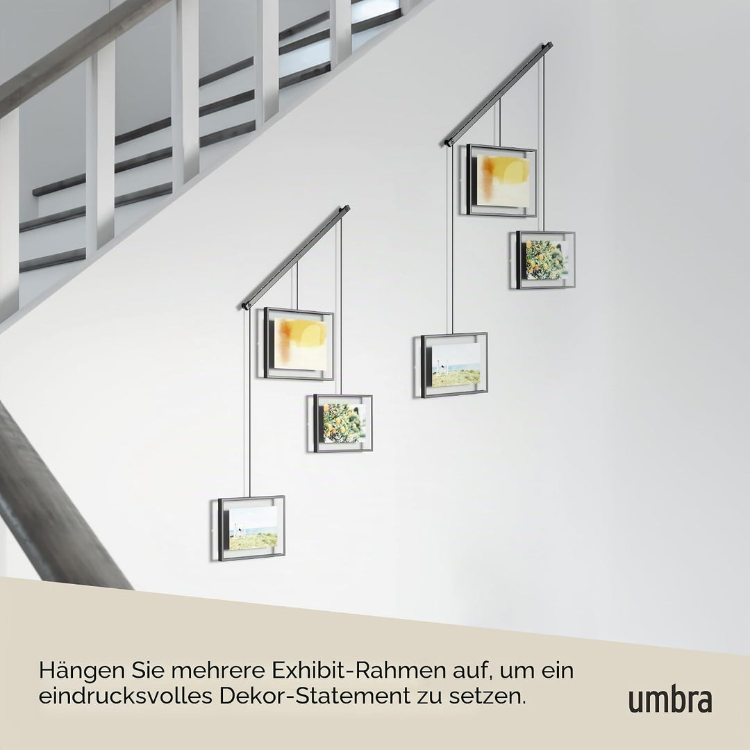 Umbra Exhibit Foto Collage Bilderrahmen – Flexibles Bilderrahmen-Set zur Horizontalen und Diagonalen