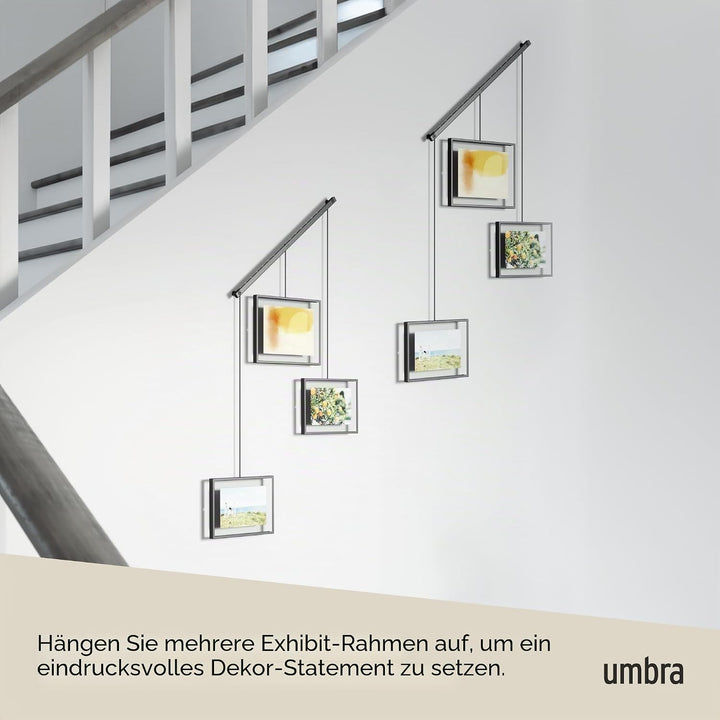 Umbra Exhibit Foto Collage Bilderrahmen – Flexibles Bilderrahmen-Set zur Horizontalen und Diagonalen