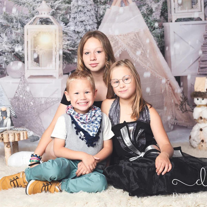 Kate Hintergründe 7x5ft/2.2x1.5m Aussenzelt Hintergrund Fotografie Weihnachten Weihnachtsbaum Fotowa