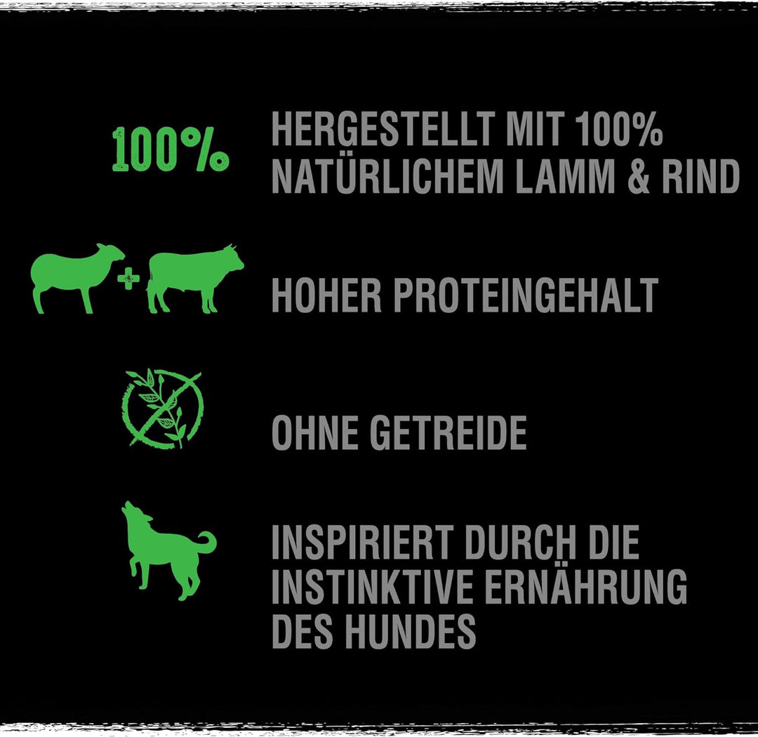 Crave Adult Trockenfutter mit Lamm & Rind, 11,5kg (1 Beutel) – Premium Hundefutter trocken mit hohem