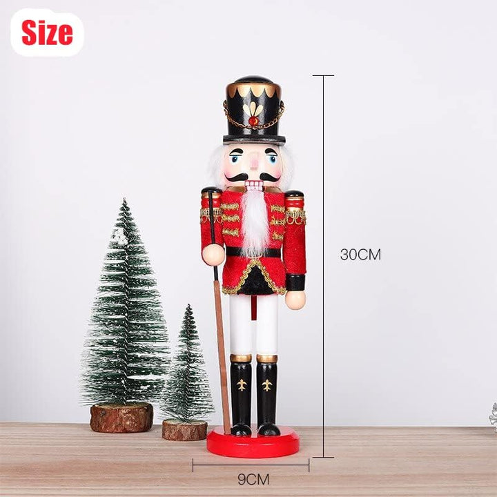 KAHEIGN 2Pcs Nussknacker Figuren Holz Nussknacker Soldaten, 30cm Traditionelle Weihnachten Nussknack