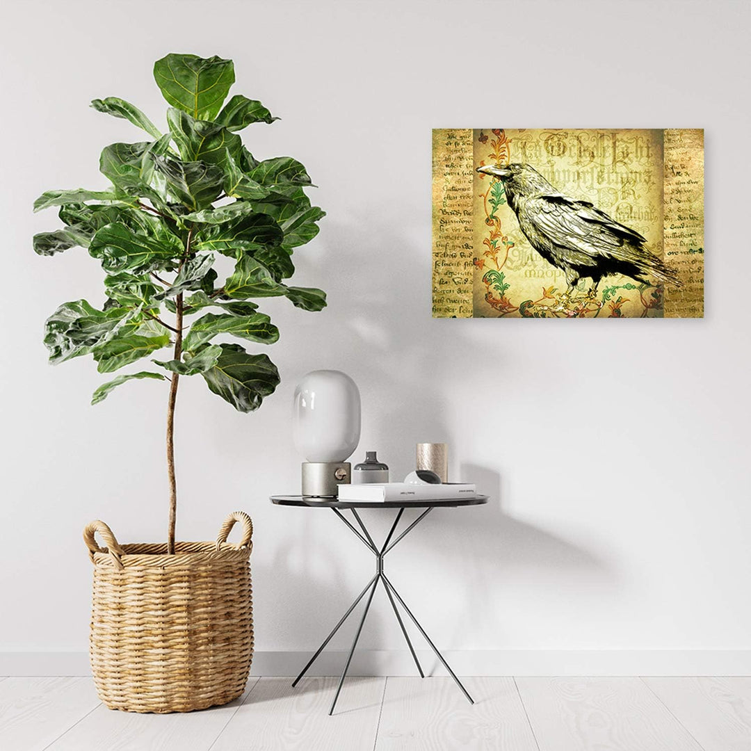 Feeby Wandbild Manuskript Druckbild Leinwandbild Vogel Beige 70x50 cm M14242 70x50 cm, M14242 70x50