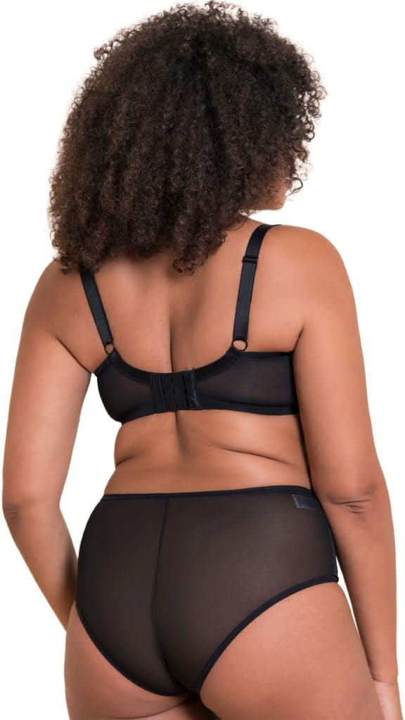 Curvy Kate Damen Victory Balconette BH für den Alltag, Durchsichtig 65E Schwarz, 65E Schwarz