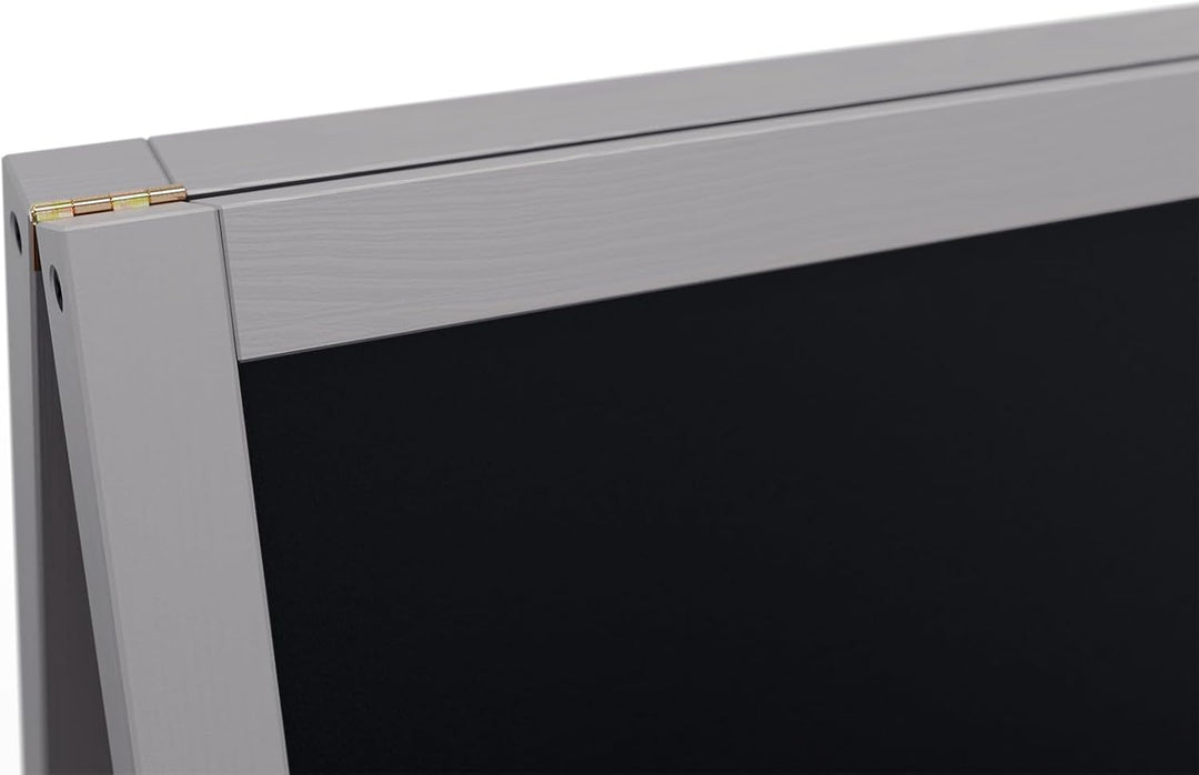 ALLboards Kundenstopper mit grauem Holzrahmen 118x61cm, Werbetafel, Gehwegaufsteller, Aufsteller, St