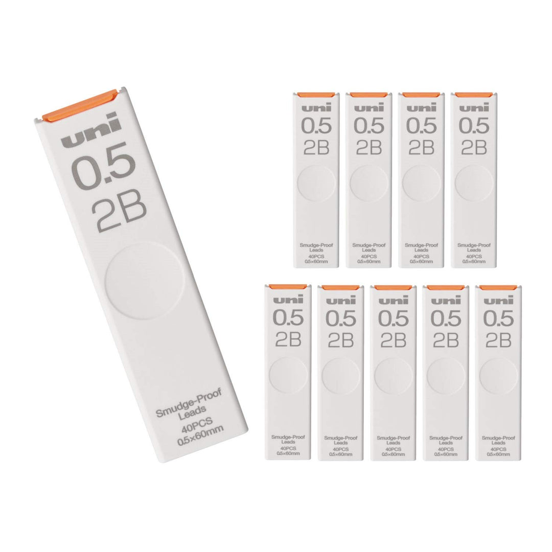 / Pencil Uni ULS05402B Mechanical Pencil Lead, 0.5, 2B, 10 Pieces 40 stück (10er Pack) 10 Stück, 40
