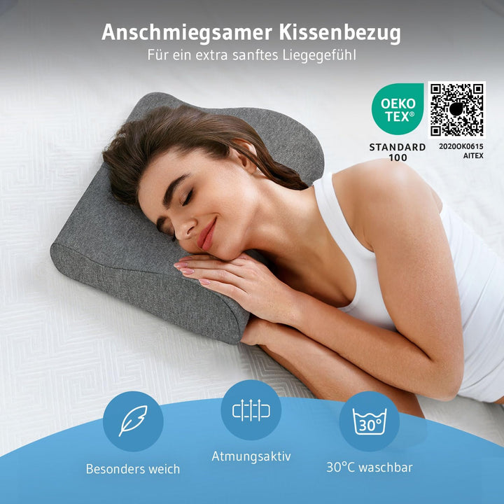 Nackenkissen Flugzeug, Orthopädisches 𝐋𝐮𝐱𝐮𝐬 Reisekissen ONDA, Nackenstützkissen gegen Nackenschmerze