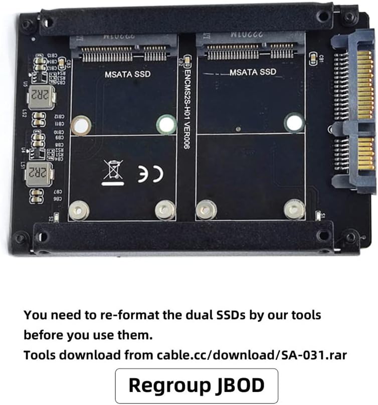 Xiwai Dual MSATA Mini-SATA SSD Karte JOBD Raid0 Span Bridge zu 2.5inch SATA Combo HDD Festplattengeh