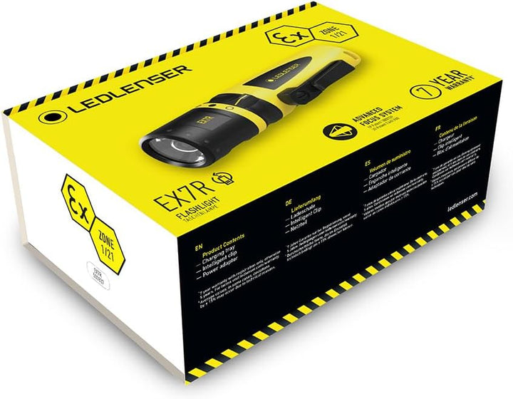 Ledlenser EX7R LED Taschenlampe, explosionsgeschützt, Arbeitsleuchte, fokussierbar, wiederaufladbar,