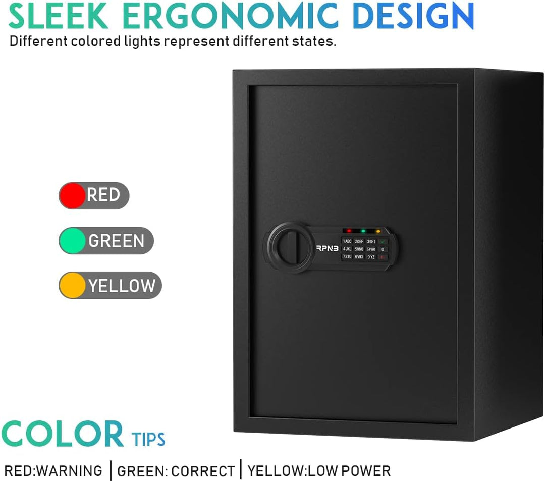 RPNB Luxus Tresor und Schliessfach, Geldkoffer, Elektronischer Safe mit Zifferntastatur, perfekt für
