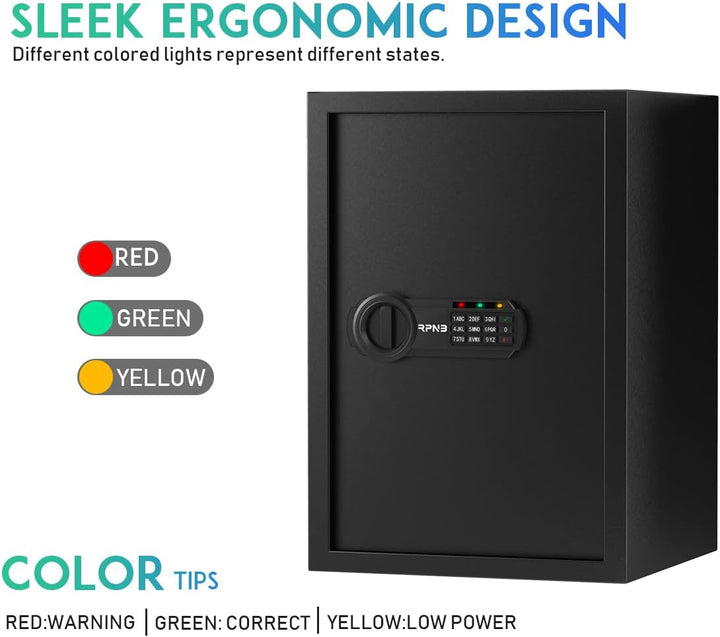 RPNB Luxus Tresor und Schliessfach, Geldkoffer, Elektronischer Safe mit Zifferntastatur, perfekt für