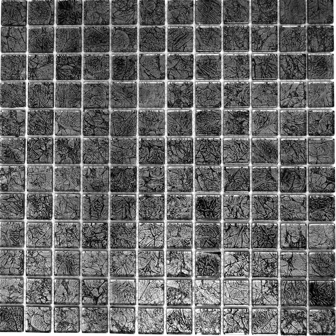 Mosaik Fliese Transluzent Glasmosaik Crystal schwarz Struktur 10 Mosaikmatten