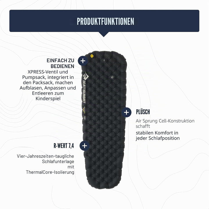 SEA to Summit – Ether Light XR Pro Thermo-Luftmatratze Large – ThermalCore Isolierung – Xpress Venti