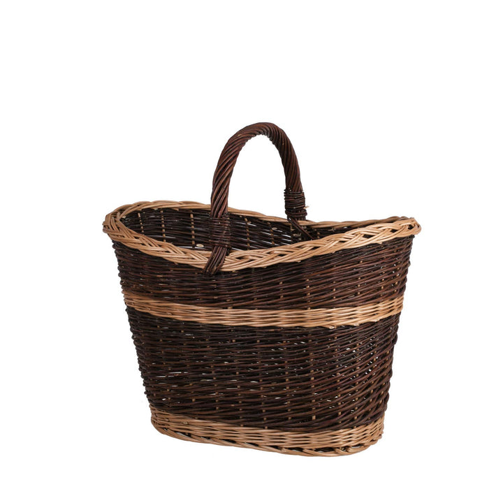 e-wicker24 Grosser Vollweidener Kaminkorb/Gartenkorb, Kaminkorb aus ungeschälter Weide, Weidenkorb f