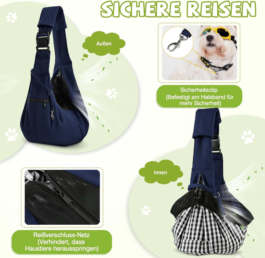 ALLSOPETS Hundetragetasche Atmungsaktive Bequeme Haustier Tragetasche für Kleine Hunde Katzen Sicher