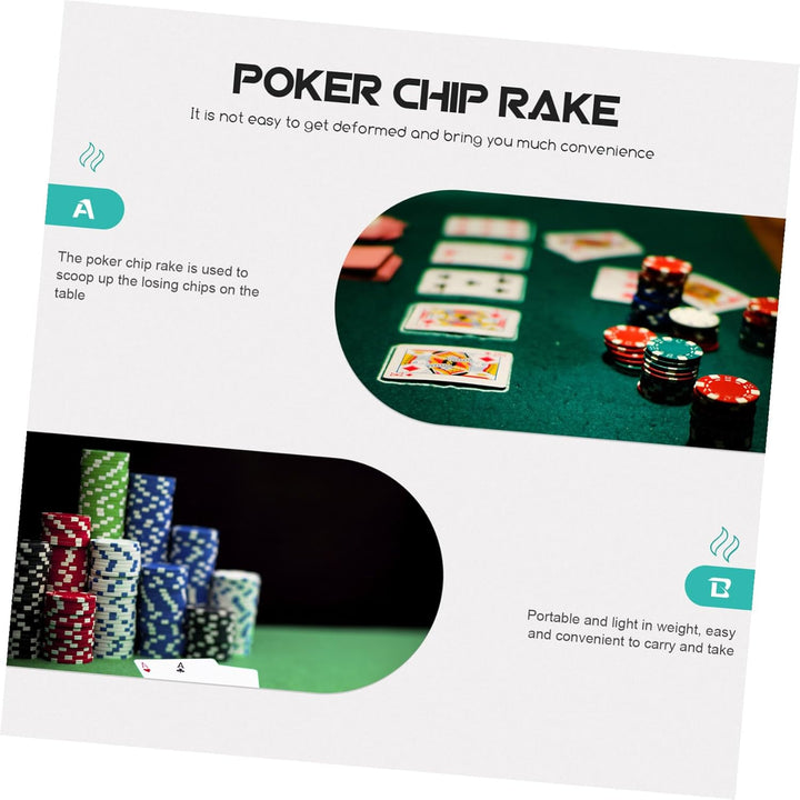HEMOTON Teleskop Chip Rechen Pokerchip Rechen Späneauffangstab Aus Kunststoff Praktisch Für Pokerspi