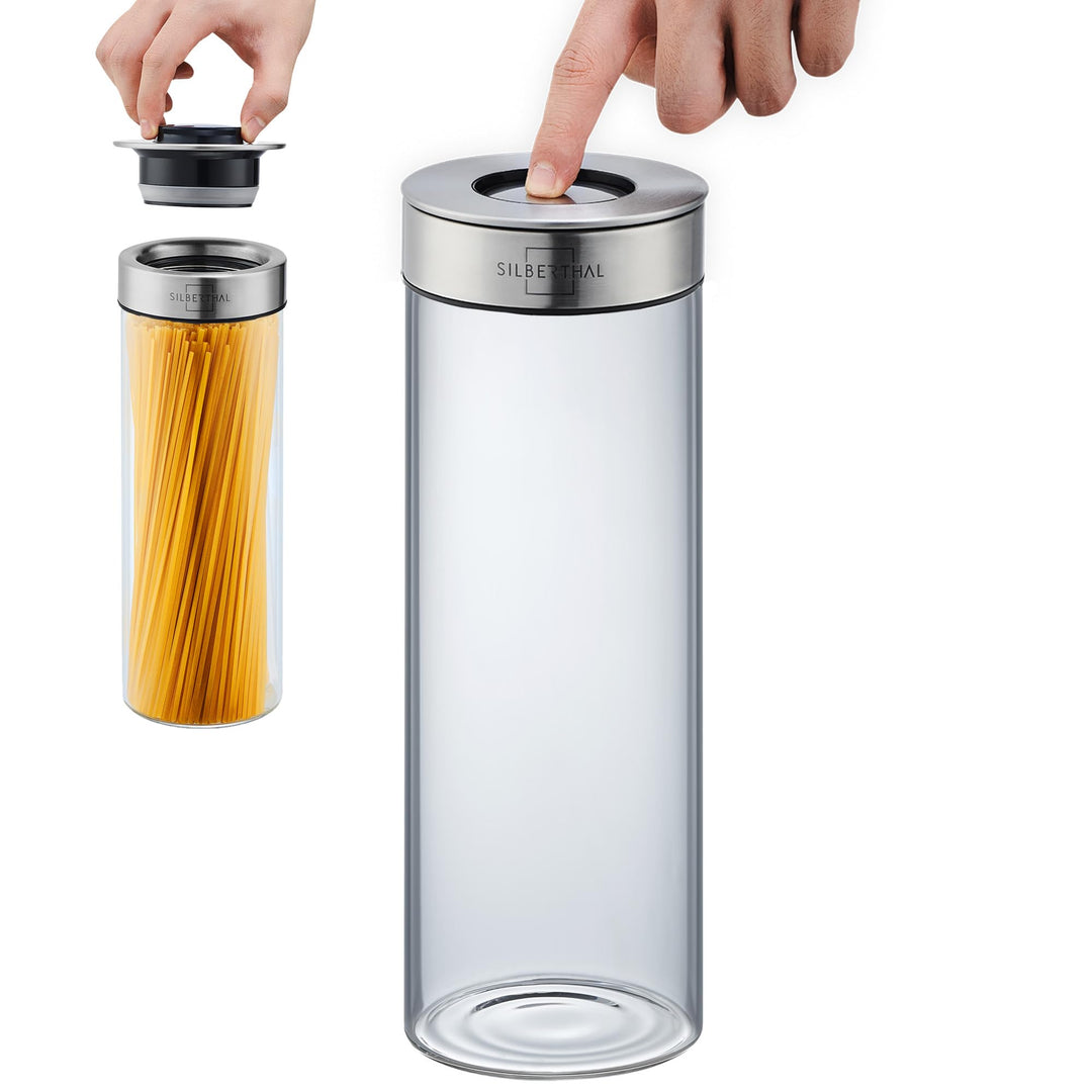 SILBERTHAL Vorratsdosen Glas mit Deckel Set 1700 ml - Vorratsgläser für luftdichte & auslaufsichere
