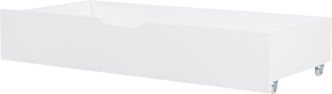 Beliani Bettschublade auf Rollen 2er Set Kiefernholz weiss 99 x 47 cm Cronat