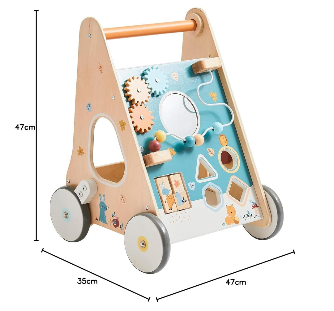 Vertbaudet VERTBAUDETActivity-Lauflernwagen mit Bremsen, Holz FSC®weiss Einheitsgrösse Weiss, Einhei
