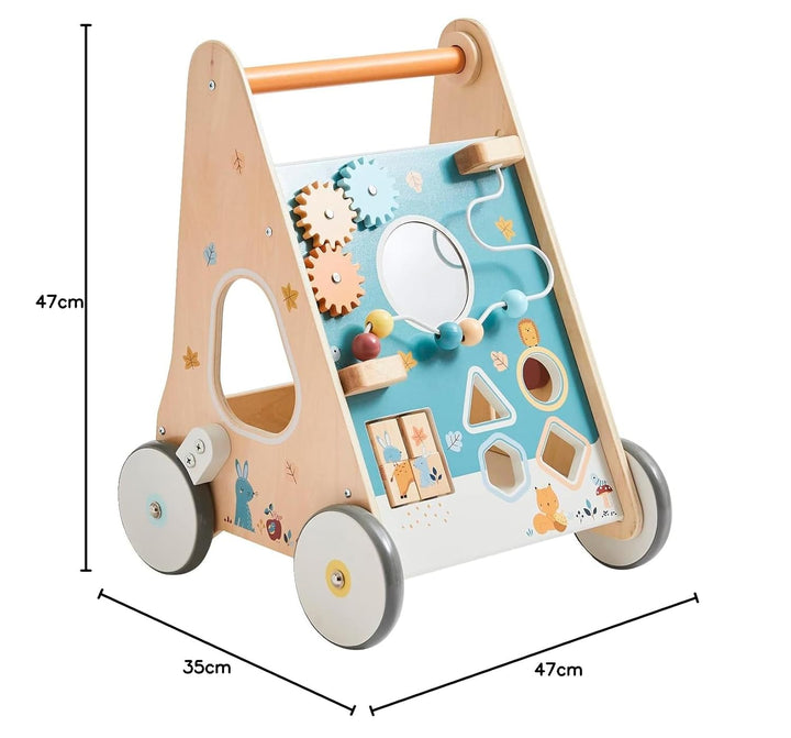 Vertbaudet VERTBAUDETActivity-Lauflernwagen mit Bremsen, Holz FSC®weiss Einheitsgrösse Weiss, Einhei