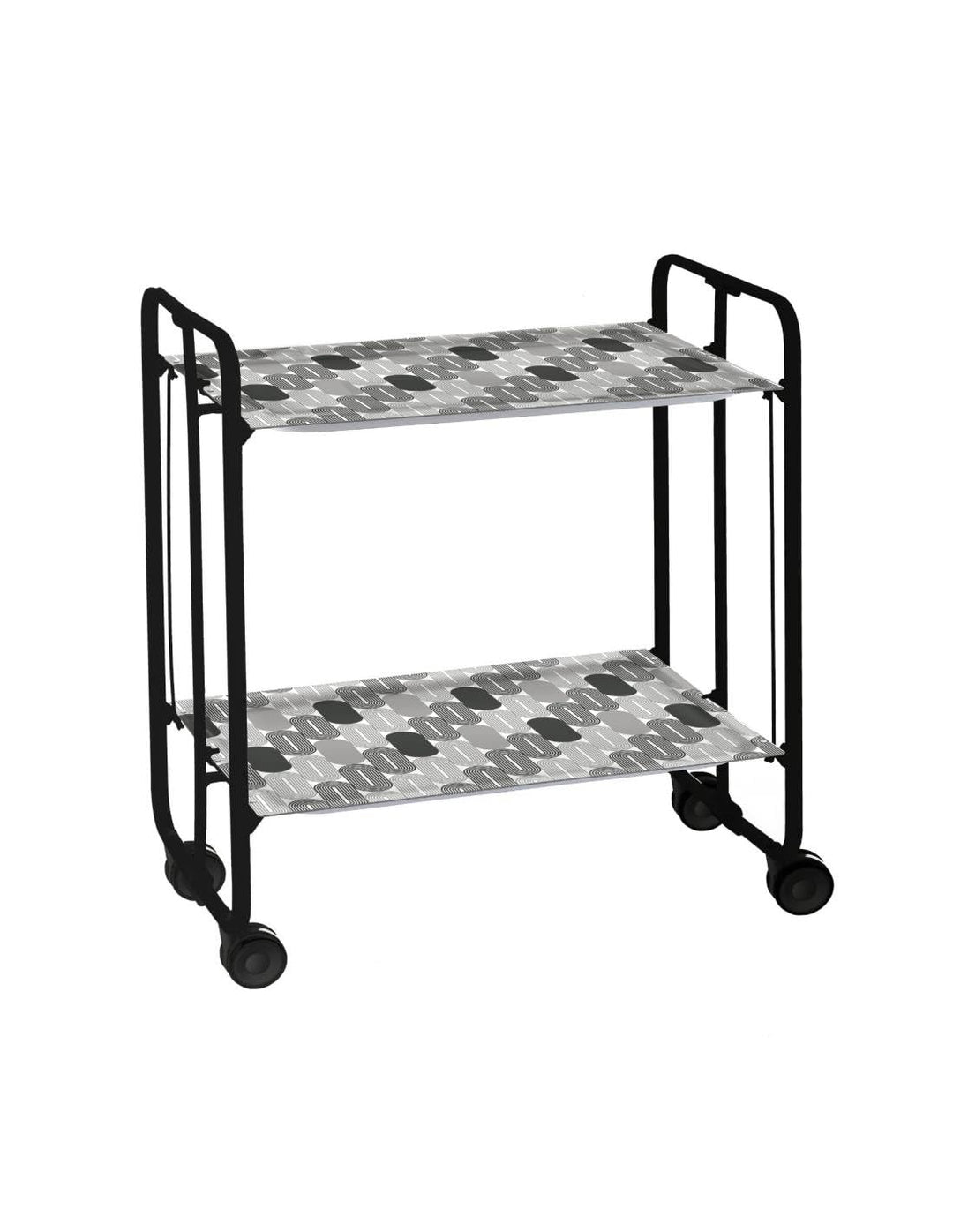 DON HIERRO - Servierwagen, klappbar, 2 Böden, Schwarzem Rahmen. BAUHAUS-88 66 x 43 x 72 cm. 88, 66 x