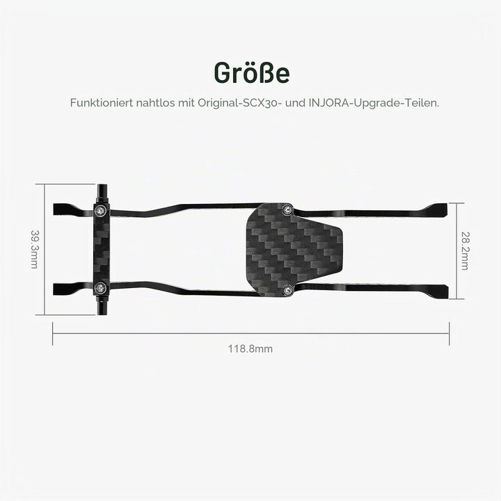INJORA LCG Aluminium Chassis Bausatz für 1/30 Axial SCX30 Chassis-Bausatz, Chassis-Bausatz