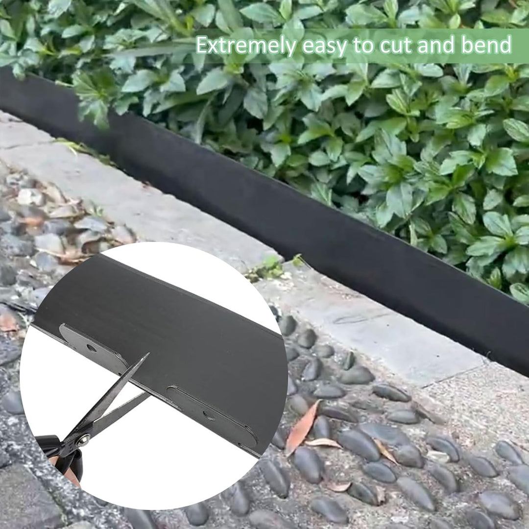 10cm x 10m Kunststoff Gartenumrandung grabefrei – Landschaftseinfassung mit 30 Erdankern – Schwarze