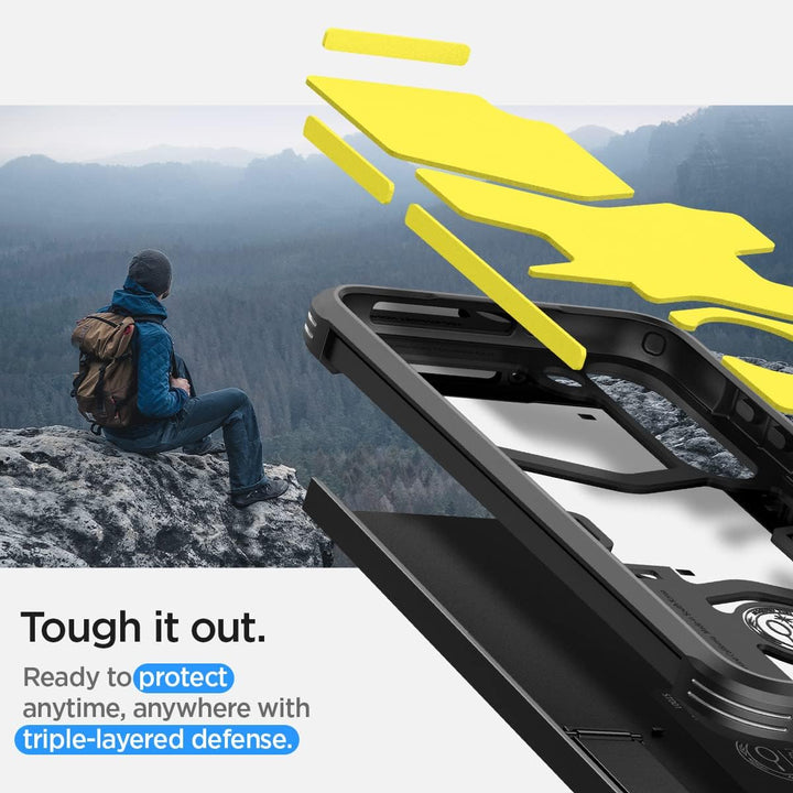 Spigen Tough Armor Hülle Kompatibel mit Samsung Galaxy S23 Plus 5G -Black S23 Plus Schwarz, S23 Plus