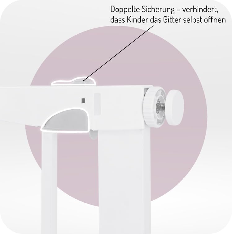 MoMi Baby-Absperrgitter PAXI Plus, Tür- und Treppenschutzgitter 75-82 cm erweiterbar bis 103 cm, ink