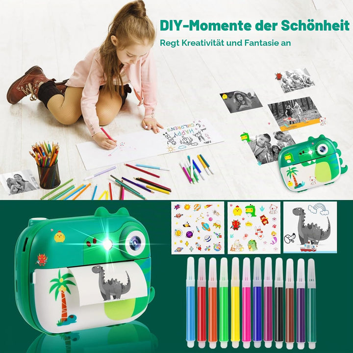 Sofortbildkamera Kinder, Kinderkamera Spielzeug mit HD Video für Kinder im Alter von 3-12, Weihnacht