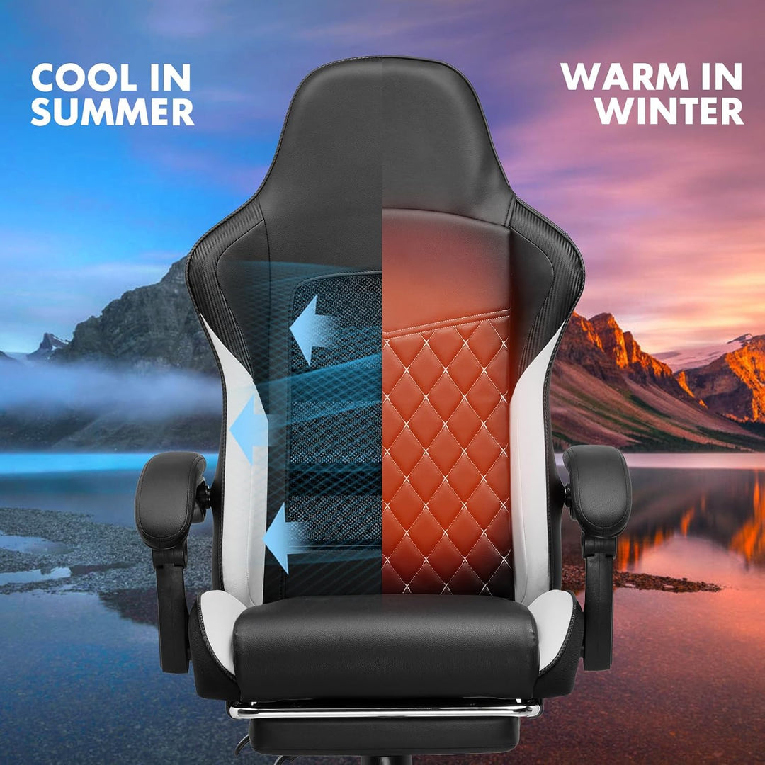 GTPLAYER Gaming Stuhl, Gaming Chair, Ergonomischer Höhenverstellbarer Bürostuhl, Zweckmässig für Win