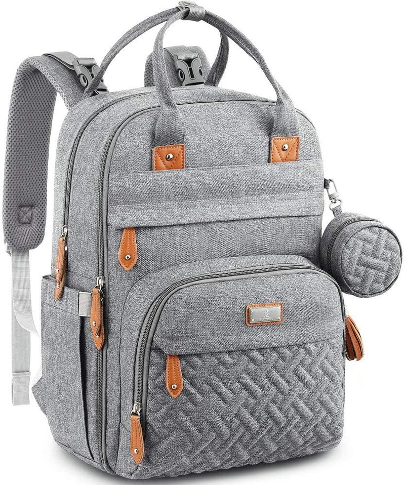 BabbleRoo Baby Wickeltasche/Rucksack, Wickelrucksack lässige Wickeltaschen Grau, Grau