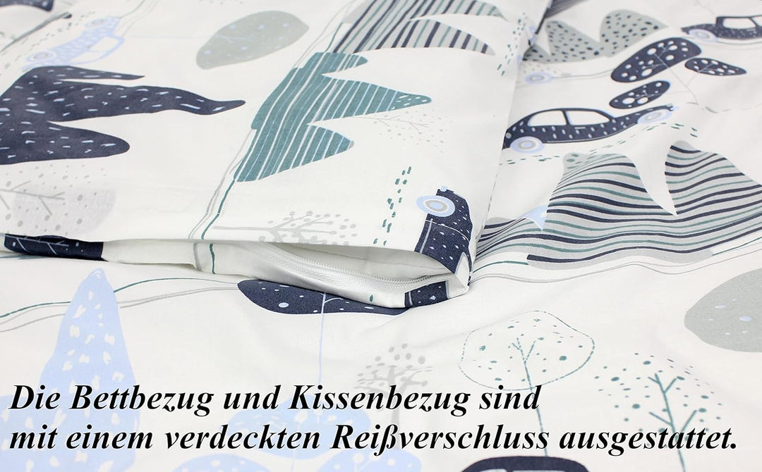 TupTam Kinder Bettwäsche Set Babybettwäsche Bettbezug 100 x 135 120 x 90 Kissenbezug 40 x 60 Jungen