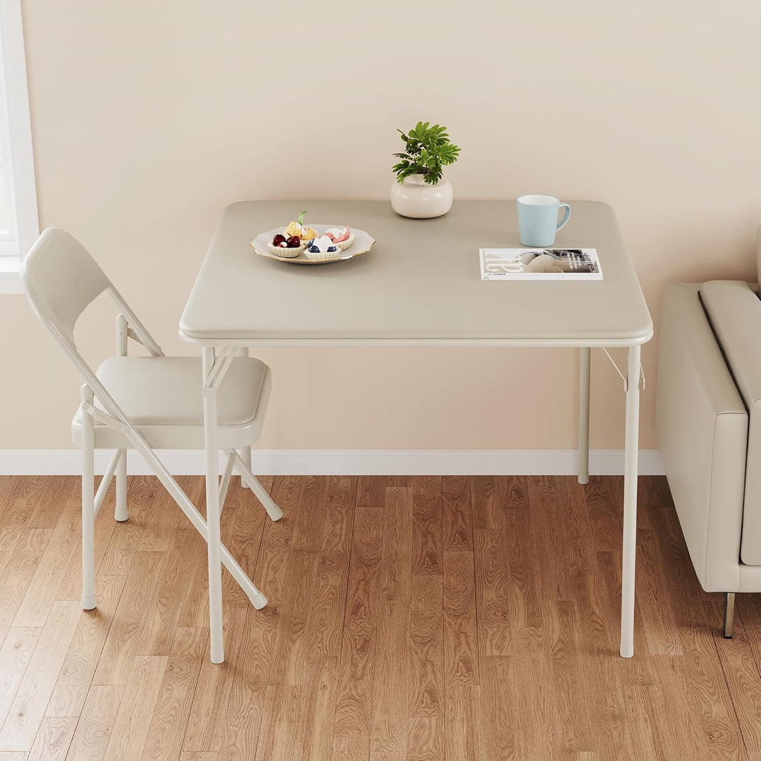 Falttisch Quadratischer Spiel & Kartentisch, Wasserdicht PU, 85cm Für Wohnzimmer Camping Indoor Outd