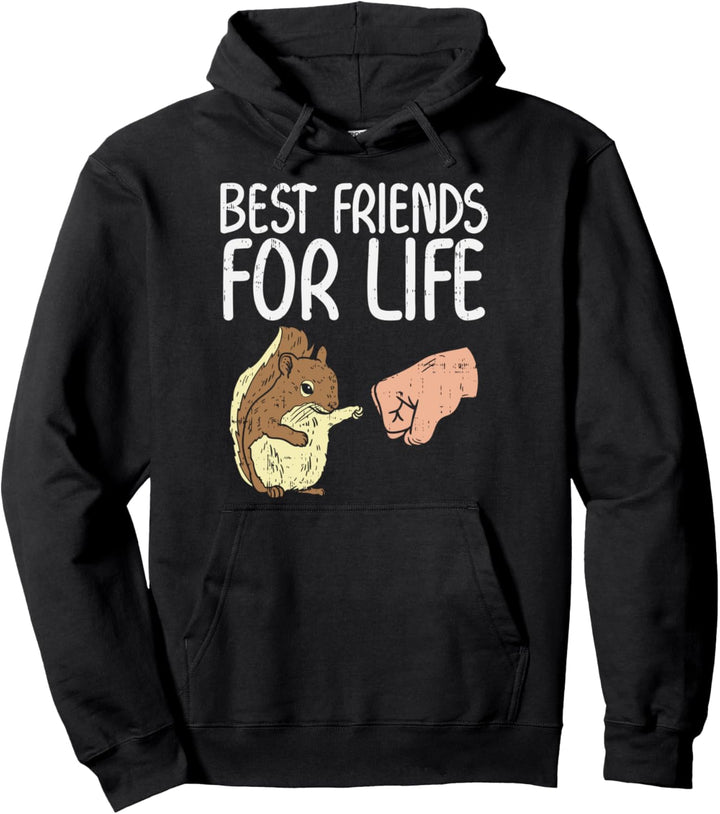 Best Friends For Life Squirrel Fist Bump Animal Lover Gift Pullover Hoodie