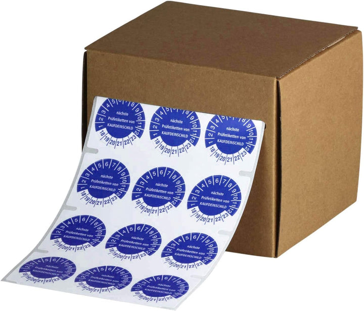 1000 Prüfetiketten 30 mm Geprüft nach VDE 0701/0702 2025 bis 2030 Prüfplaketten 1000 30mm Durchmesse