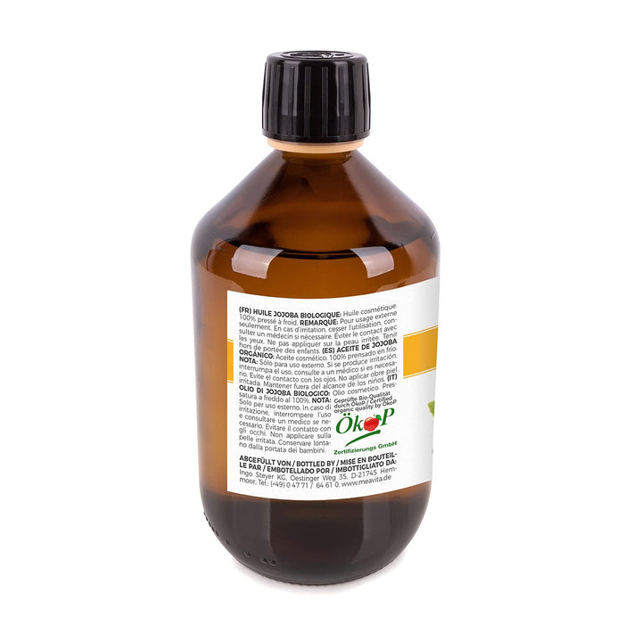 MeaVita Jojobaöl Gold - 1 reines kaltgepresstes Öl, ÖKoP zertifiziert, 1er Pack (1 x 500 ml) 500 ml