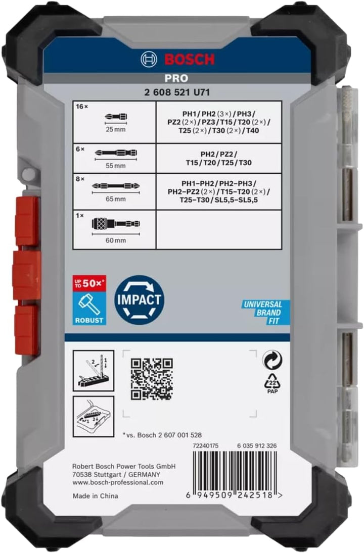 Bosch Professional 31 tlg. Schrauberbit Set (Impact Control, Pick and Click, Zubehör Schlagschrauber