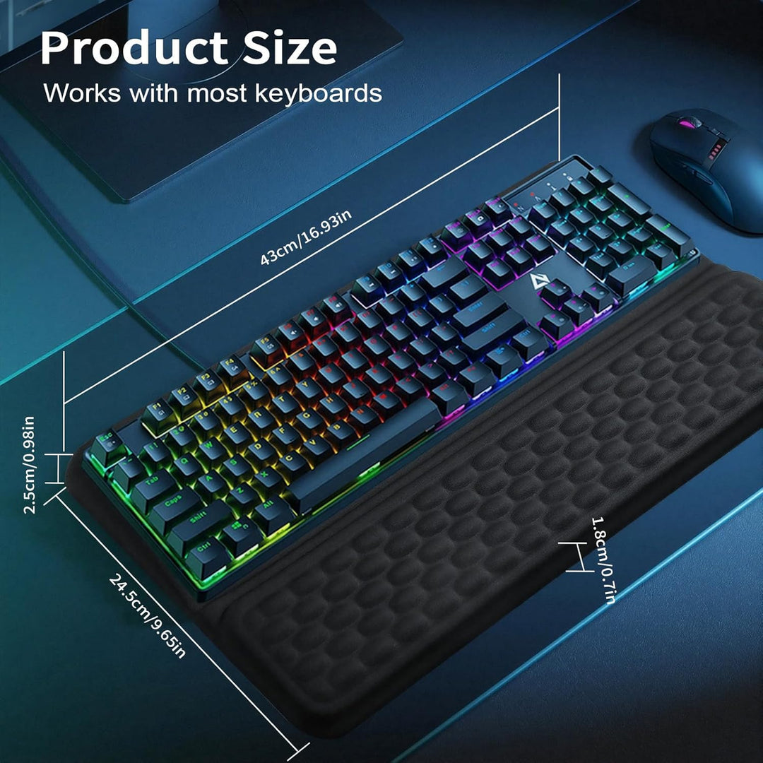 2-in-1 Ergonomische Tastatur Handauflage, Handballenauflage Tastatur mit Weichem Memory-Schaum, Ruts
