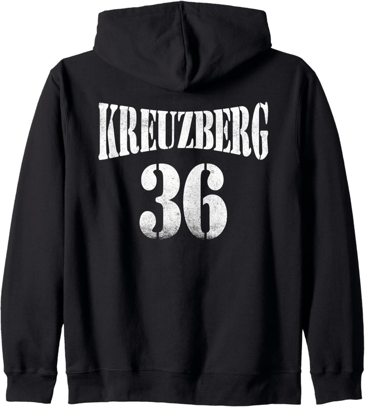Kreuzberg 36 - Weisses Grunge/Vintage Design Berliner Bezirk Kapuzenjacke