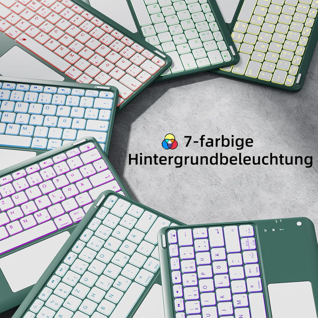 Vobafe Hülle mit Tastatur für iPad Air 13 Zoll M4 M3 M2 (2026/2025/2024), iPad Pro 12.9 (3. 4. 5. 6.