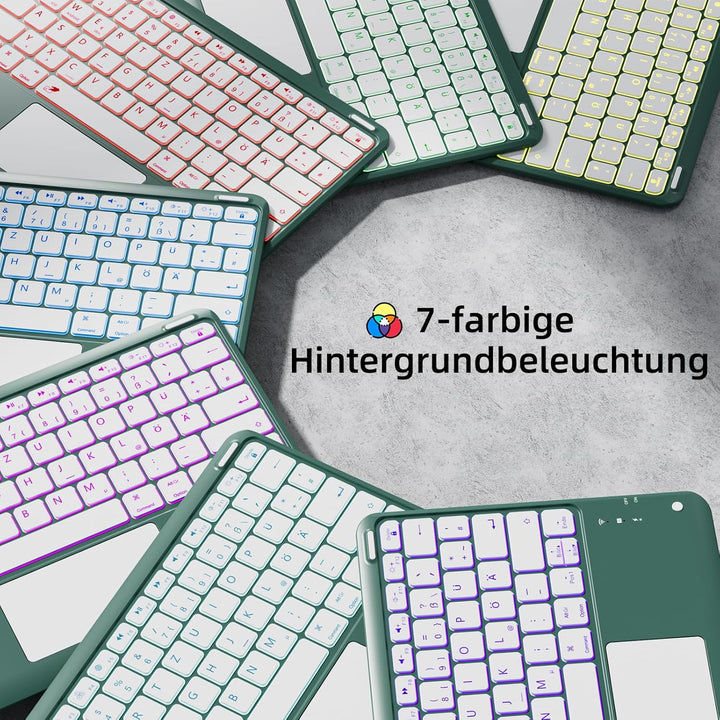 Vobafe Hülle mit Tastatur für iPad Air 13 Zoll M4 M3 M2 (2026/2025/2024), iPad Pro 12.9 (3. 4. 5. 6.