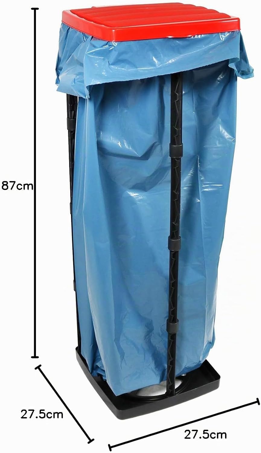 com-four® 2x Müllsackständer mit Deckel - in 3 möglichen Höhen aufbaubar - optimal für Heim, Garten,