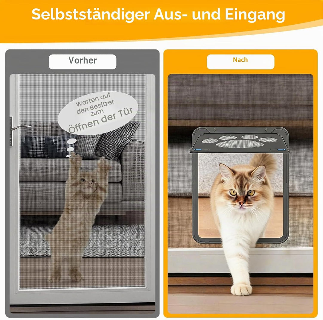Hundeklappe Hundetür, Katzenklappe Aussentür mit Magnet, Katzentür Gross für Fenster, Einfache Insta