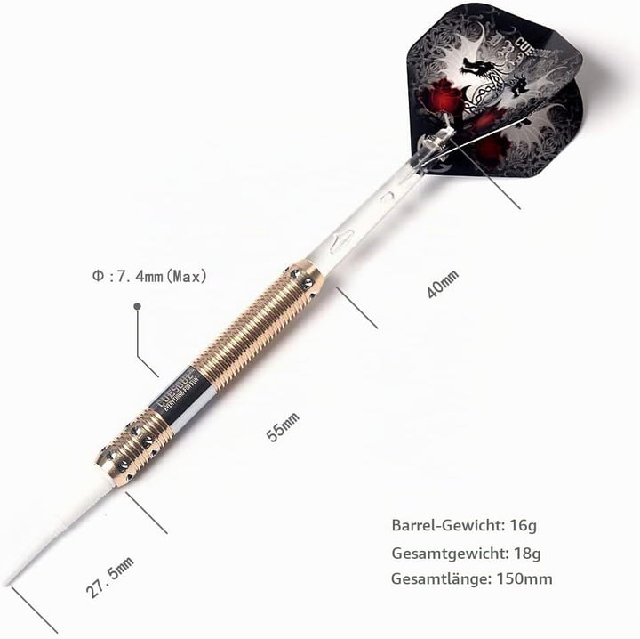 CUESOUL 16 Grams Deluxe Soft Tip Darts Set with Luxury Case（Dragon Series） JL-STL-B1101+D604, JL-STL