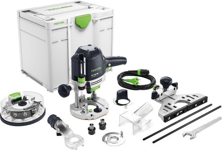 Festool Oberfräse OF 1400 EBQ-Plus + Box-OF-S (mit Spannzange, Spannzange, Seitenanschlag mit Feinei