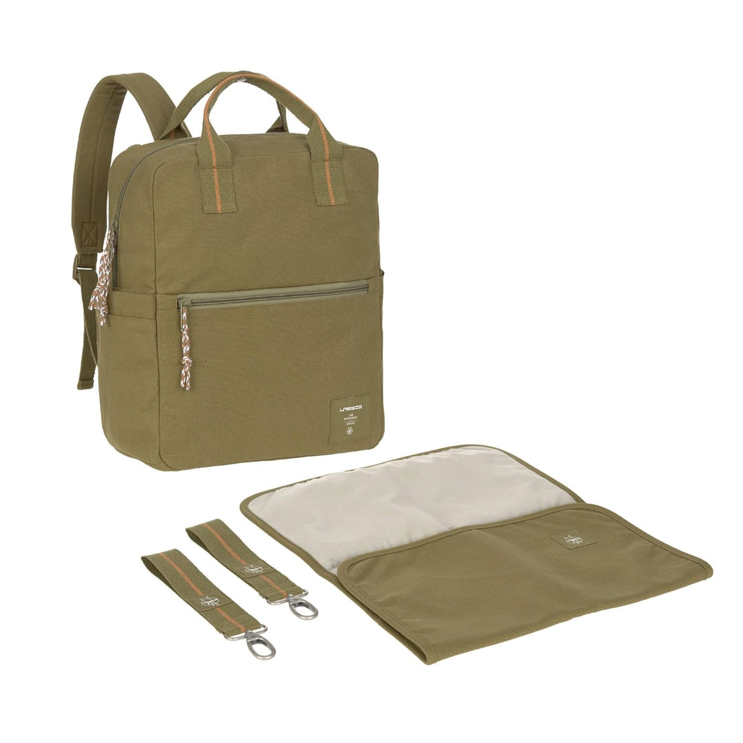 LÄSSIG Baby Wickelrucksack Wickeltasche mit Wickelunterlage und Kinderwagenbefestigung wasserabweise