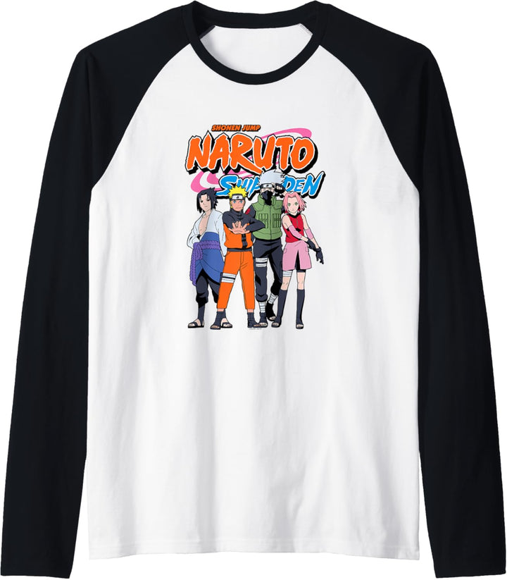 Naruto Shippuden Team 7 mit Naruto Logo Raglan