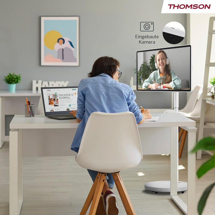 Thomson 27 Zoll (69 cm) Go Plus Pro, Tragbarer Full HD Android Smart TV mit Sprachsteuerung, Touchsc